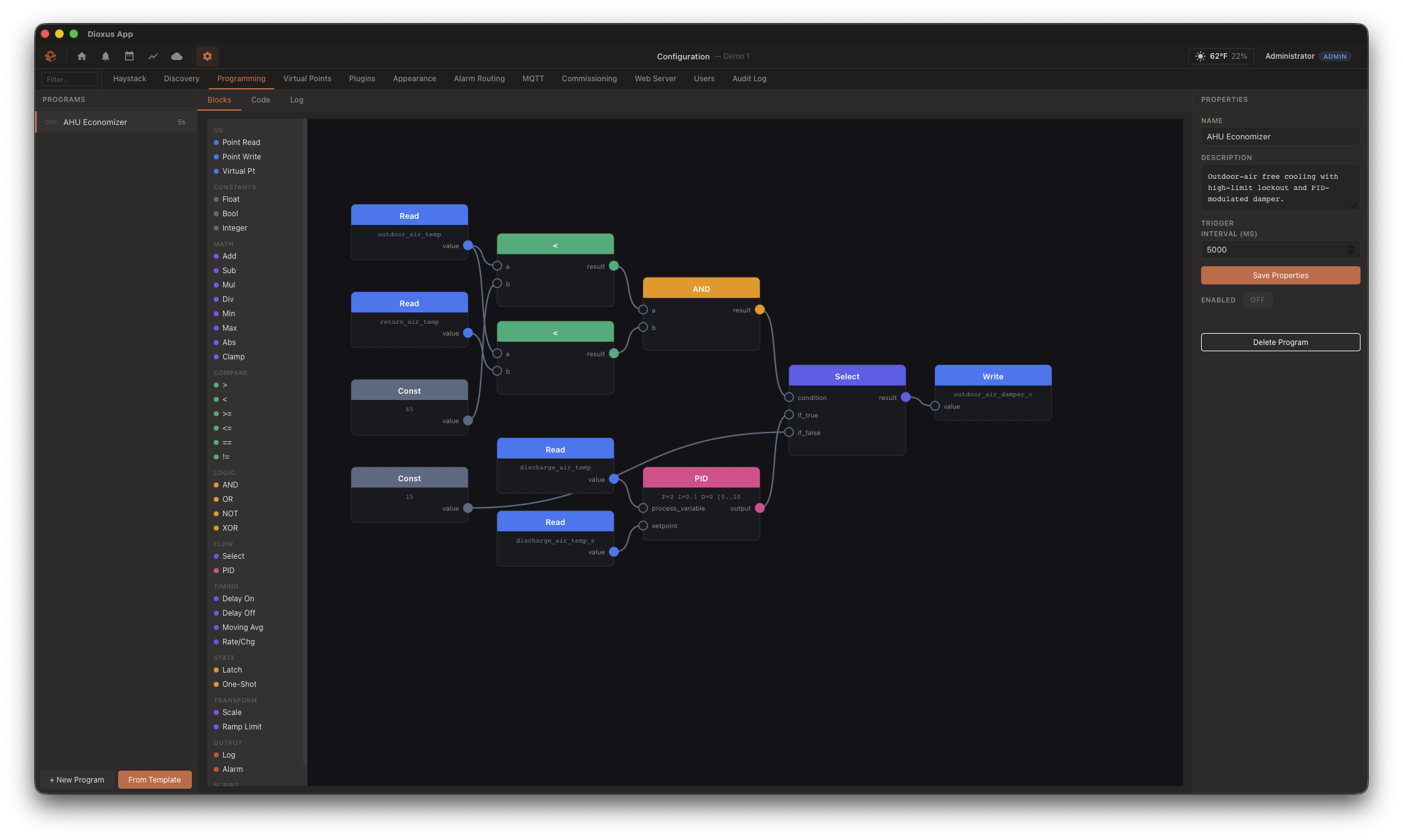 Visual block programming editor