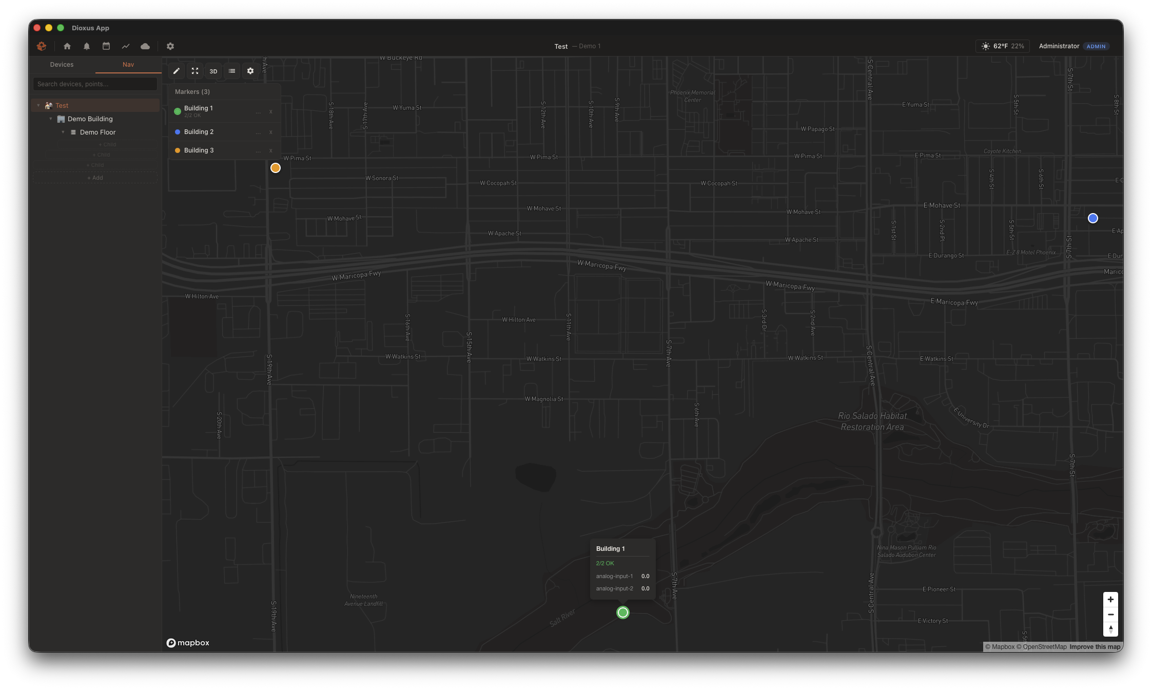 Site map with Mapbox